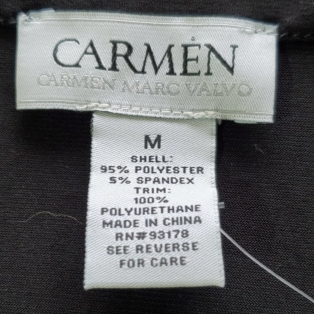 NWT: CARMEN MARO VALVO Black Long-Sleeve Medium Blouse - Picture 5 of 10